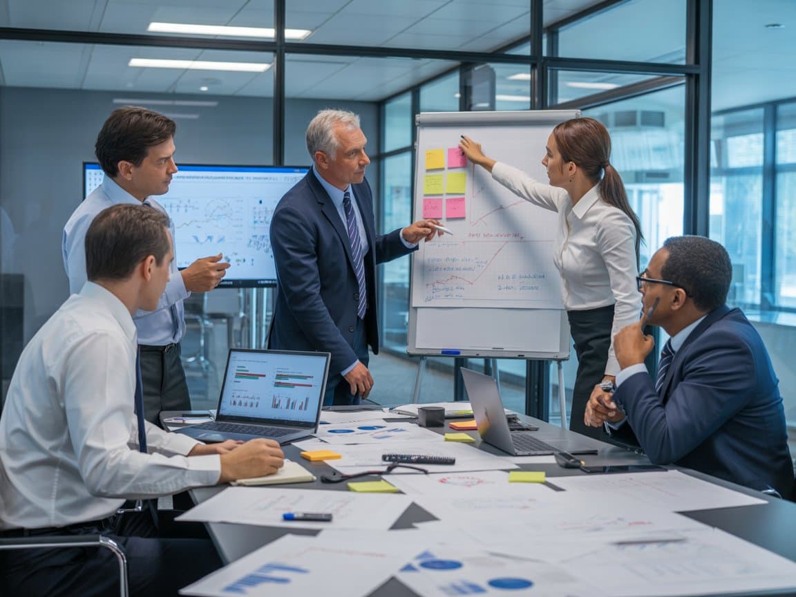 Business meeting focused on risk management